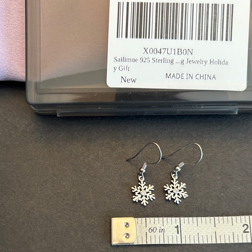 Sterling Silver Snowflake Earrings